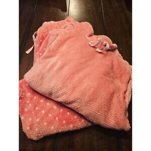 MUK LUKS Super Comfy Fleece Funnel Neck Pullover & Pant Set Coral sz Large